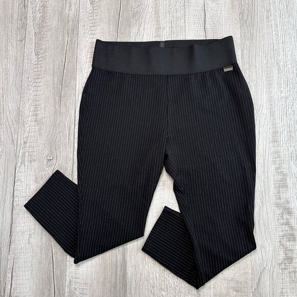 Calvin Klein Black With White Stripe Stretch Pull On Pants 1X Plus Formal Work - Picture 3 of 8